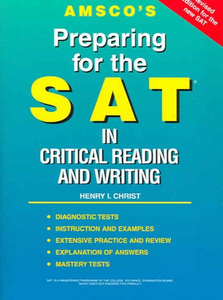Amsco's Preparing for the SAT in Critical Reading and Writing cover