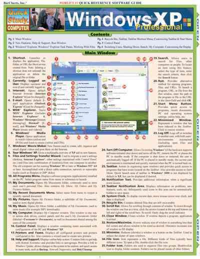 Quick Reference Software Guide, Windows XP Professional  (Quickstudy: Computer) cover
