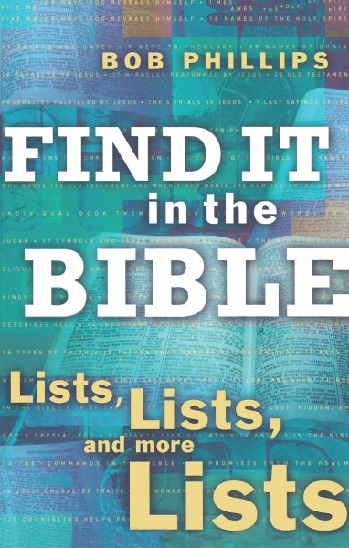 Find It in the Bible: Lists, Lists, and Lists cover