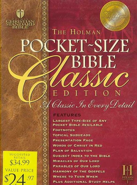 Holman CSB Pocket-Size Bible Classic Edition - British Tan cover
