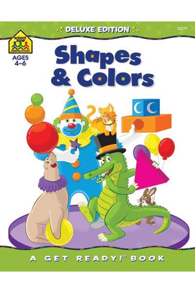 School Zone - Colors & Shapes Workbook - 64 Pages, Ages 3 to 5, Preschool, Kindergarten, Color Names, Patterns, Tracing, Object Identification, and More (School Zone Get Ready!™ Book Series)