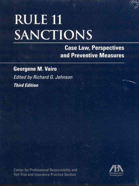 Rule 11 Sanctions: Case Law, Persectives and Preventive Measures cover