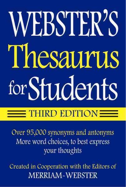 Webster's Federal Street Press Thesaurus for Students, 3rd Edition, Paperback, Grades 6 and Up, 352 Pages cover