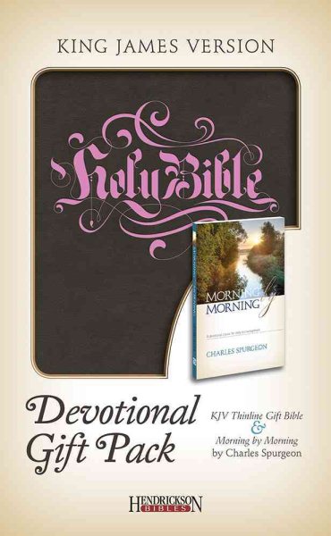 Devotional Gift Pack: KJV Thinline Gift Bible, Chocolate Flexisoft with Pink Foil/Morning by Morning cover