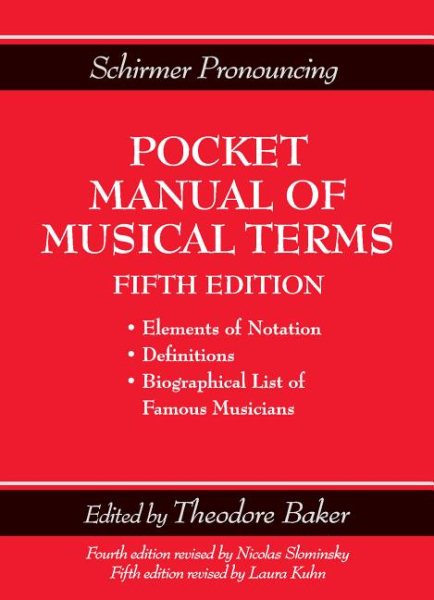 Schirmer Pronouncing Pocket Manual of Musical Terms cover