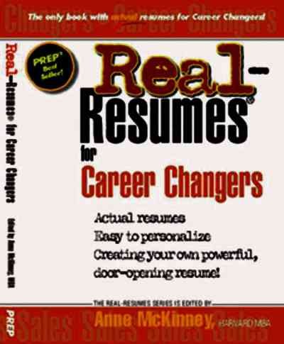 Real Resumes for Career Changers : Actual Resumes and Cover Letters (Real-Resumes Series) cover