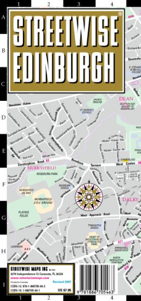 Streetwise Edinburgh Map - Laminated City Center Street Map of Edinburgh, Scotland - Folding pocket size travel map cover