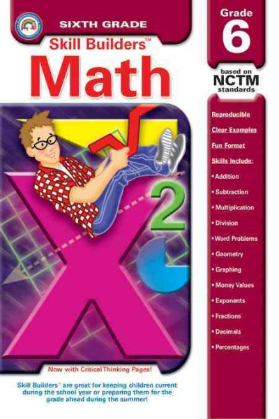 Math, Grade 6 (Skill Builders (Rainbow Bridge Publishing)) cover