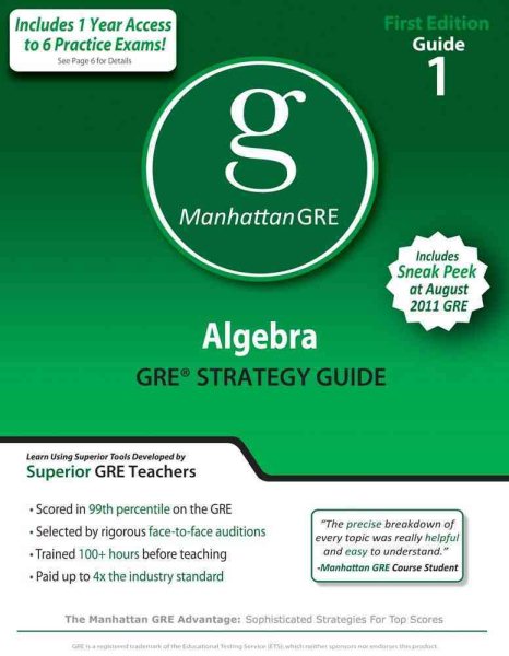 Algebra GRE Preparation Guide, 1st Edition (Manhattan Gre Prep) cover