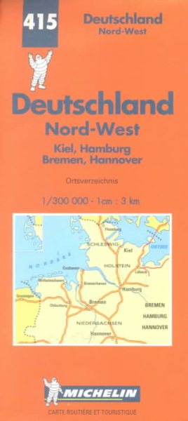 Michelin Germany Northwest Map No. 415 (Michelin Maps & Atlases) cover