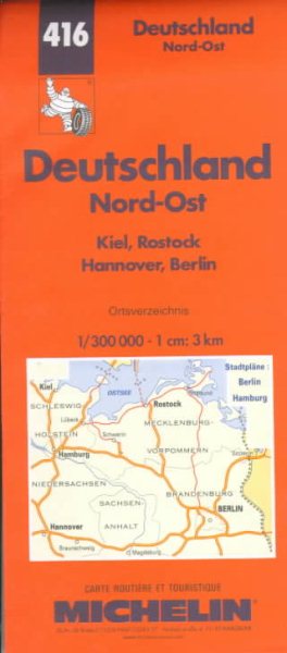 Michelin Germany Northeast Map No. 416 (Michelin Maps & Atlases) cover