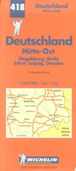 Michelin Germany Mideast Map No. 544 (Michelin Maps & Atlases) cover