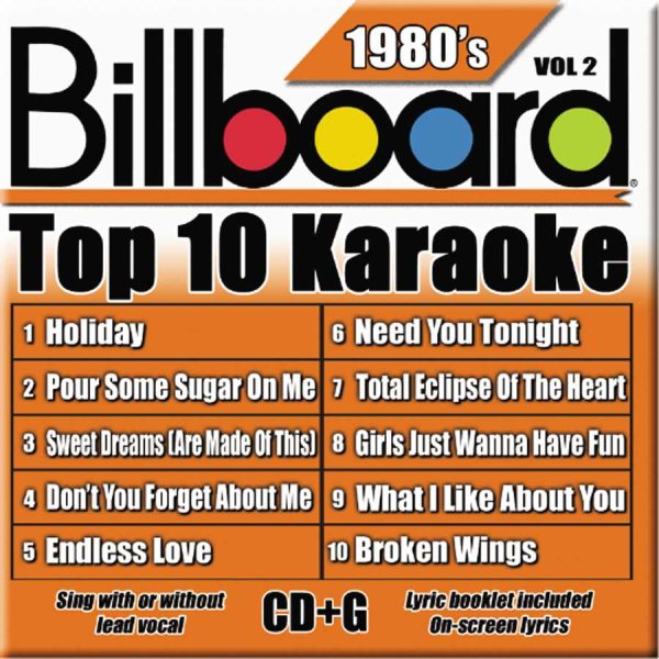 Billboard Top-10 Karaoke - 1980's Vol. 2 (10+10-song CD+G)