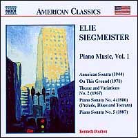 Siegmeister: Piano Music, Vol. 1 - American Sonata / on This Ground / Theme & Variations / Piano Sonatas Nos. 4 & 5 cover