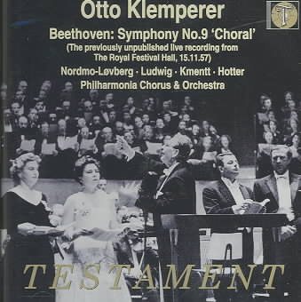 Beethoven: Symphony 9 'Choral' (The Previously Unpublished Live Recording From The Royal Festival Hall, 15.11.1957) cover