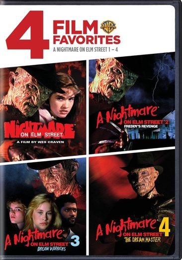 4 Film Favorites: Nightmare on Elm Street 1-4 (A Nightmare on Elm Street, Nightmare on Elm Street 2: Freddie's Revenge, Nightmare on Elm Street 3: Dream Warriors, Nightmare on Elm Street 4: The Dream Master)