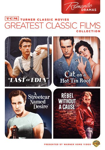 TCM Greatest Classic Films Collection: Romantic Dramas (East of Eden / Cat on a Hot Tin Roof / A Streetcar Named Desire / Rebel Without a Cause) cover