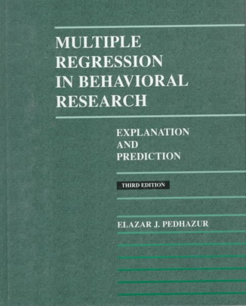 Multiple Regression in Behavioral Research cover