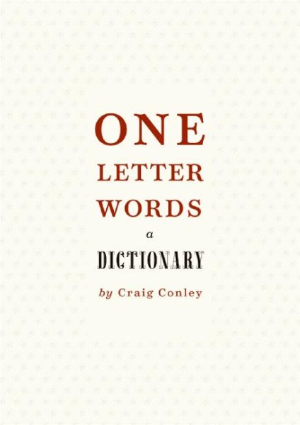 One-Letter Words, a Dictionary cover