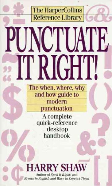 Punctuate It Right! (Harpercollins Reference Library) cover