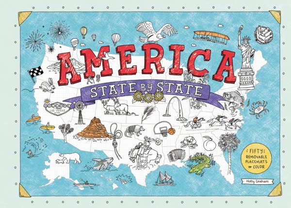 America State by State: Fifty Removable Placemats to Color cover