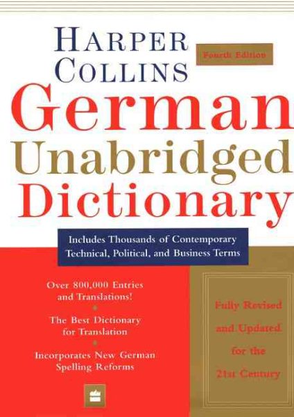 Collins German Unabridged Dictionary, 4th Edition cover