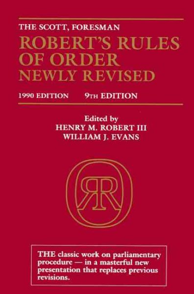 Robert's Rules Of Order Newly Revised cover
