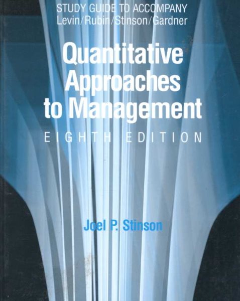 Quantative Approaches to Management cover