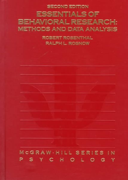 Essentials of Behavioral Research: Methods and Data Analysis cover