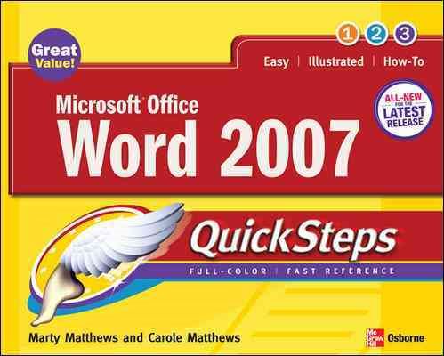 Microsoft Office Word 2007 QuickSteps (How to Do Everything) cover