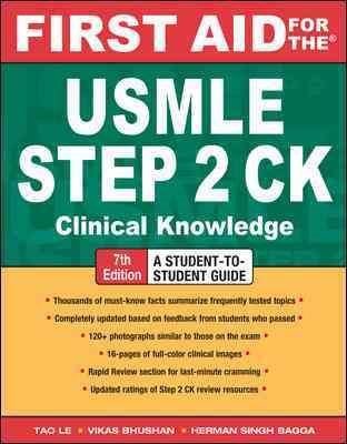 First Aid for the USMLE Step 2 CK, Seventh Edition (First Aid USMLE)