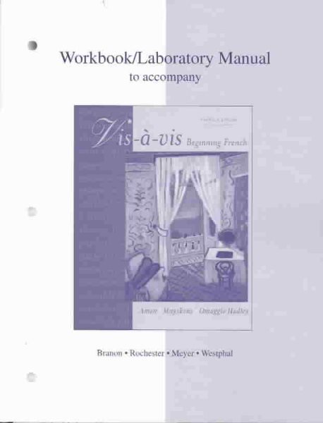 Workbook/Lab Manual to accompany Vis-a-vis: Beginning French cover