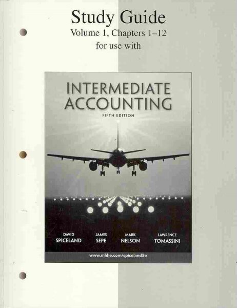 Study Guide Volume 1 to accompany Intermediate Accounting cover