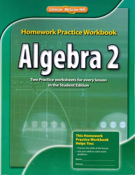 Algebra 2, Homework Practice Workbook (MERRILL ALGEBRA 2) cover