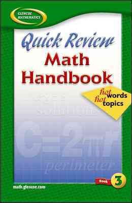 Quick Review Math Handbook: Hot Words, Hot Topics, Book 3, Student Edition cover