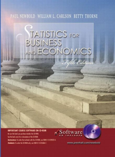Statistics for Business and Economics and Student CD-ROM, Fifth Edition cover