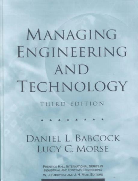 Managing Engineering and Technology (3rd Edition) cover
