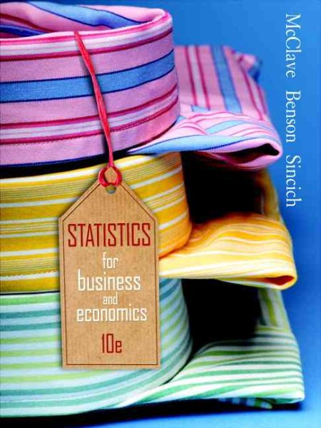 Statistics for Business & Economics (10th Edition)