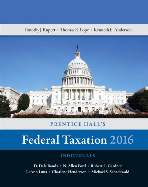 Prentice Hall's Federal Taxation 2016 Individuals (29th Edition) cover
