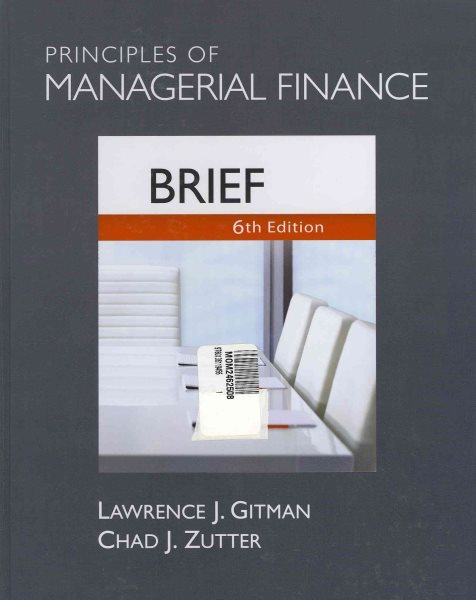 Principles of Managerial Finance, Brief (6th Edition) cover