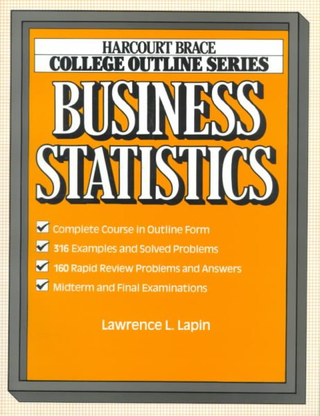 Business Statistics (Harcourt Brace Jovanovich College Outline Series)