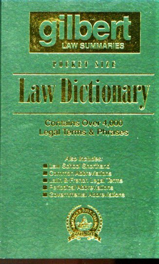Gilbert's Pocket Size Law Dictionary--Green: Newly Expanded 2nd Edition! cover