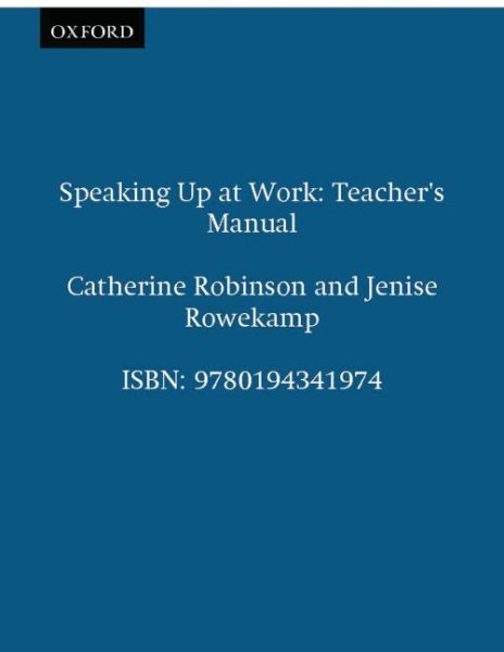 Speaking Up at Work: Teacher's Manual cover