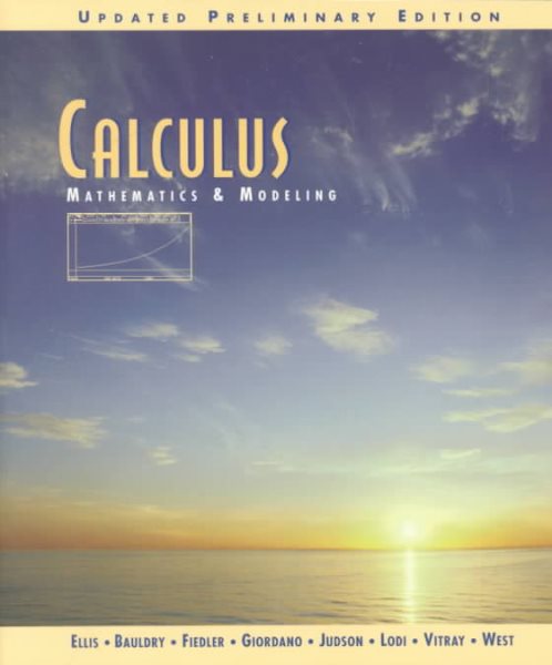 Calculus: Mathematics and Modeling cover