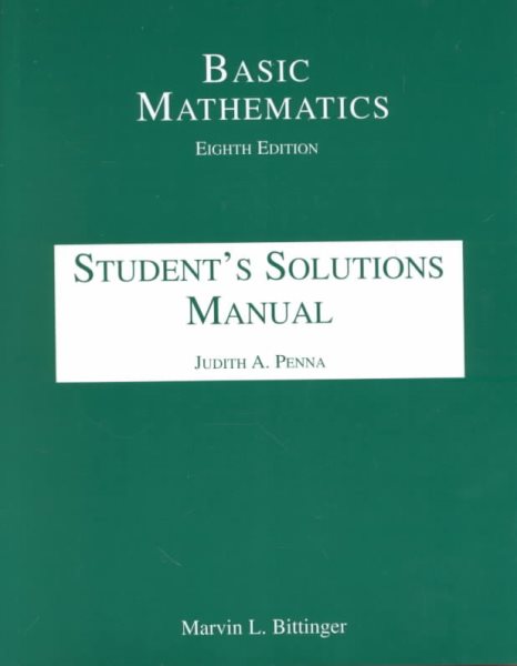 Basic Mathematics Student's Solutions Manual cover