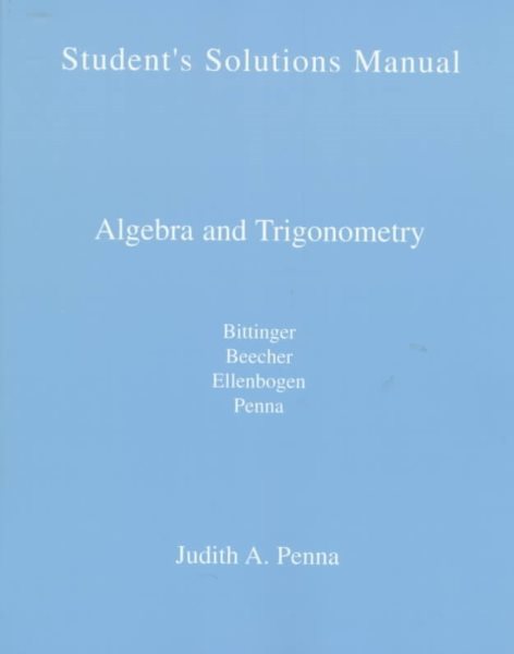 Algebra and Trigonometry: Students Solution Manual cover