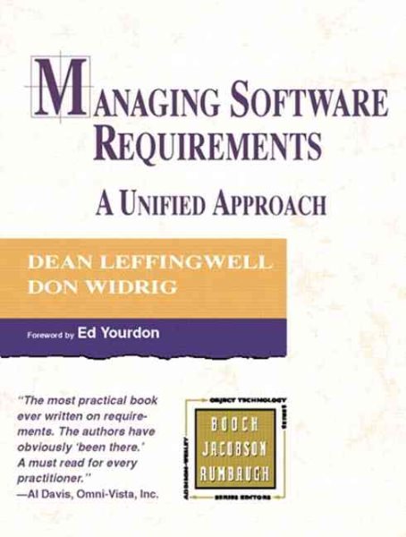 Managing Software Requirements: A Unified Approach (Addison-wesley Object Technology Series) cover