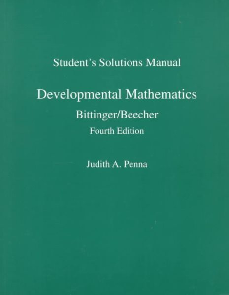 Developmental Mathematics: Student's Solutions Manual cover