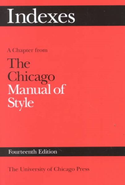 Indexes: A Chapter from The Chicago Manual of Style cover