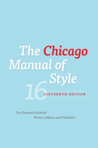 The Chicago Manual of Style, 16th Edition cover